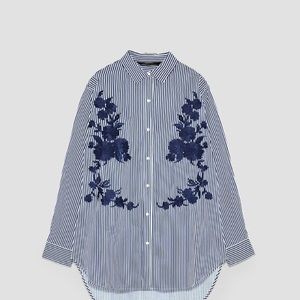 BOGO 50% off Zara embroidered front shirt